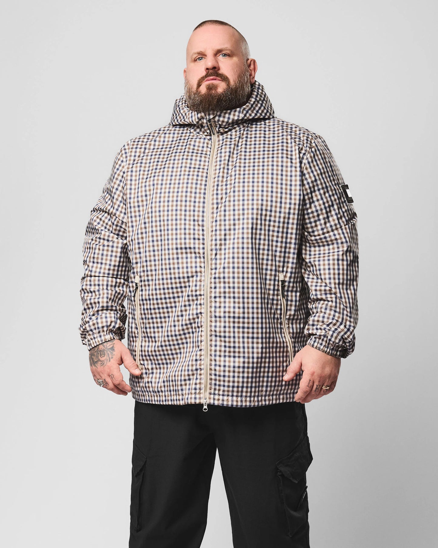 Weekend Offender Plus Size Campania Windbreaker Jacket Mid House Check