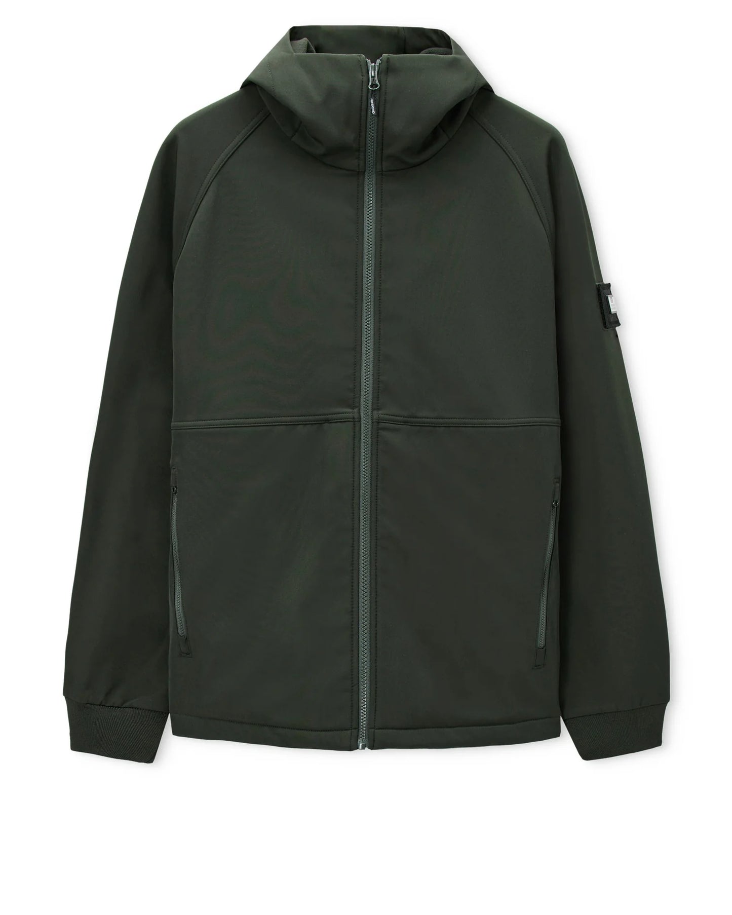 Weekend Offender Stipe Softshell Jacket Black Forest Green