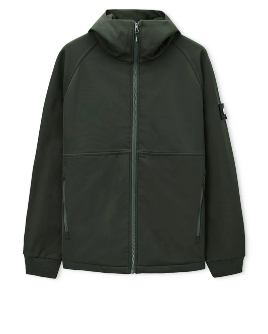 Weekend Offender Stipe Softshell Jacket Black Forest Green