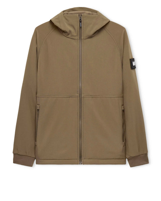 Weekend Offender Stipe Softshell Jacket Tobacco Brown