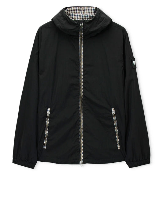 Weekend Offender Campania Check Windbreaker Jacket Black