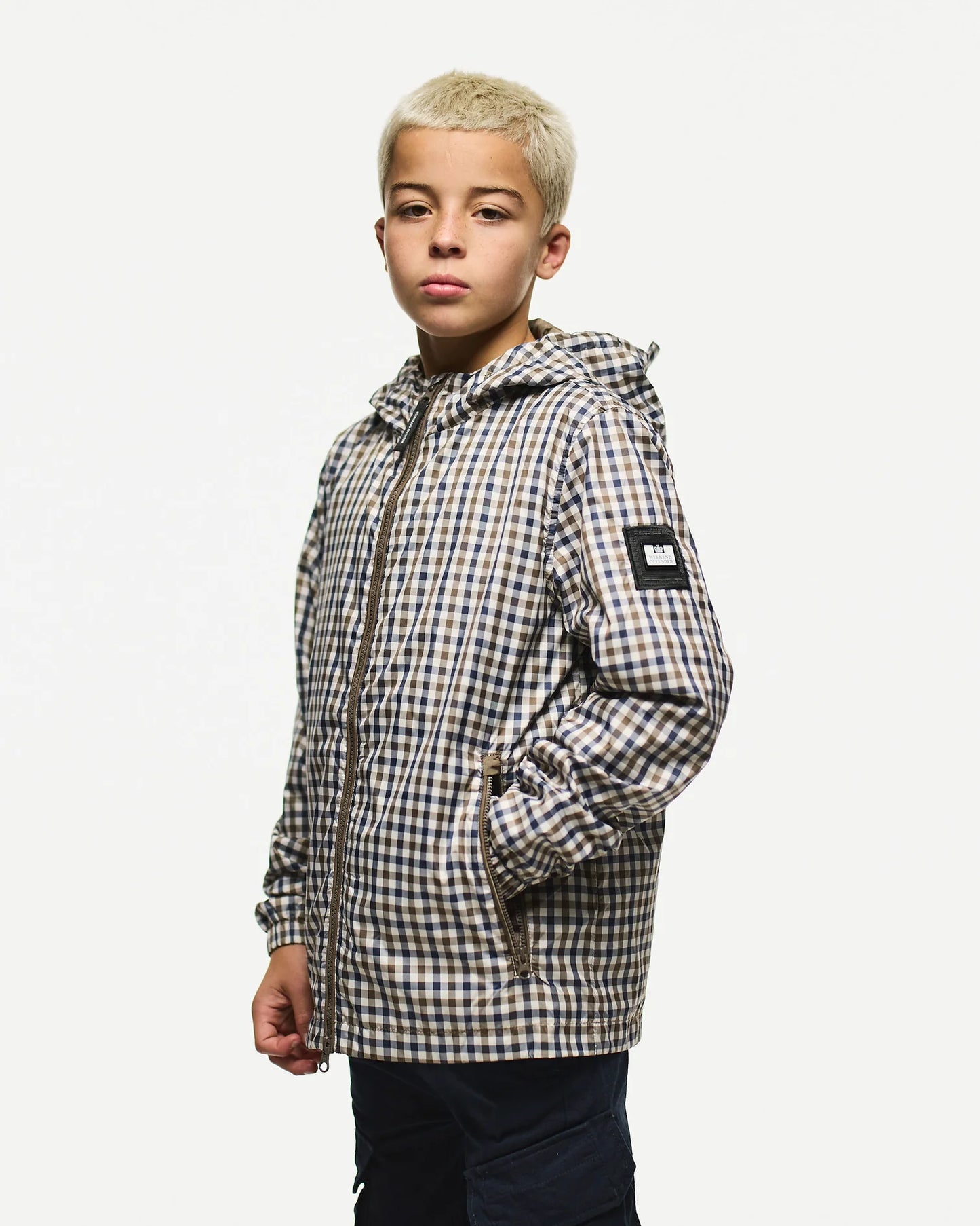 Weekend Offender Junior Campania Check Windbreaker Jacket Mid House Check