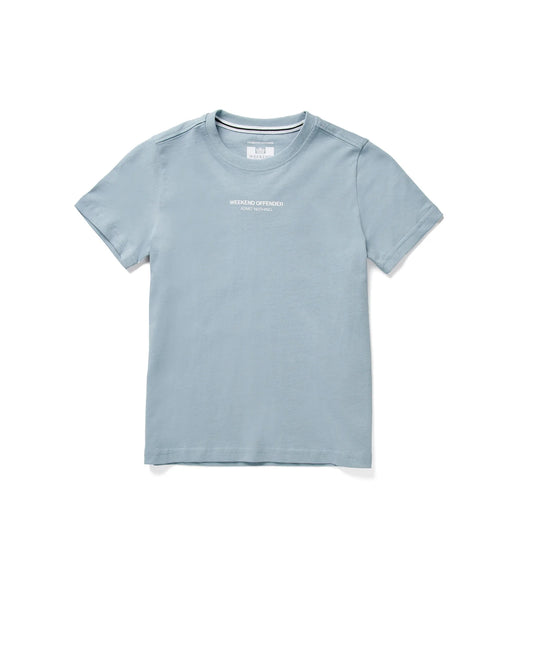 Weekend Offender Kids Millergrove T-Shirt Blue Tourmaline/White
