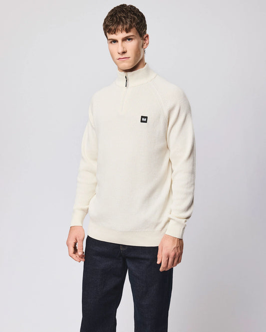 Weekend Offender Isser 1/4 Zip Jumper Ivory