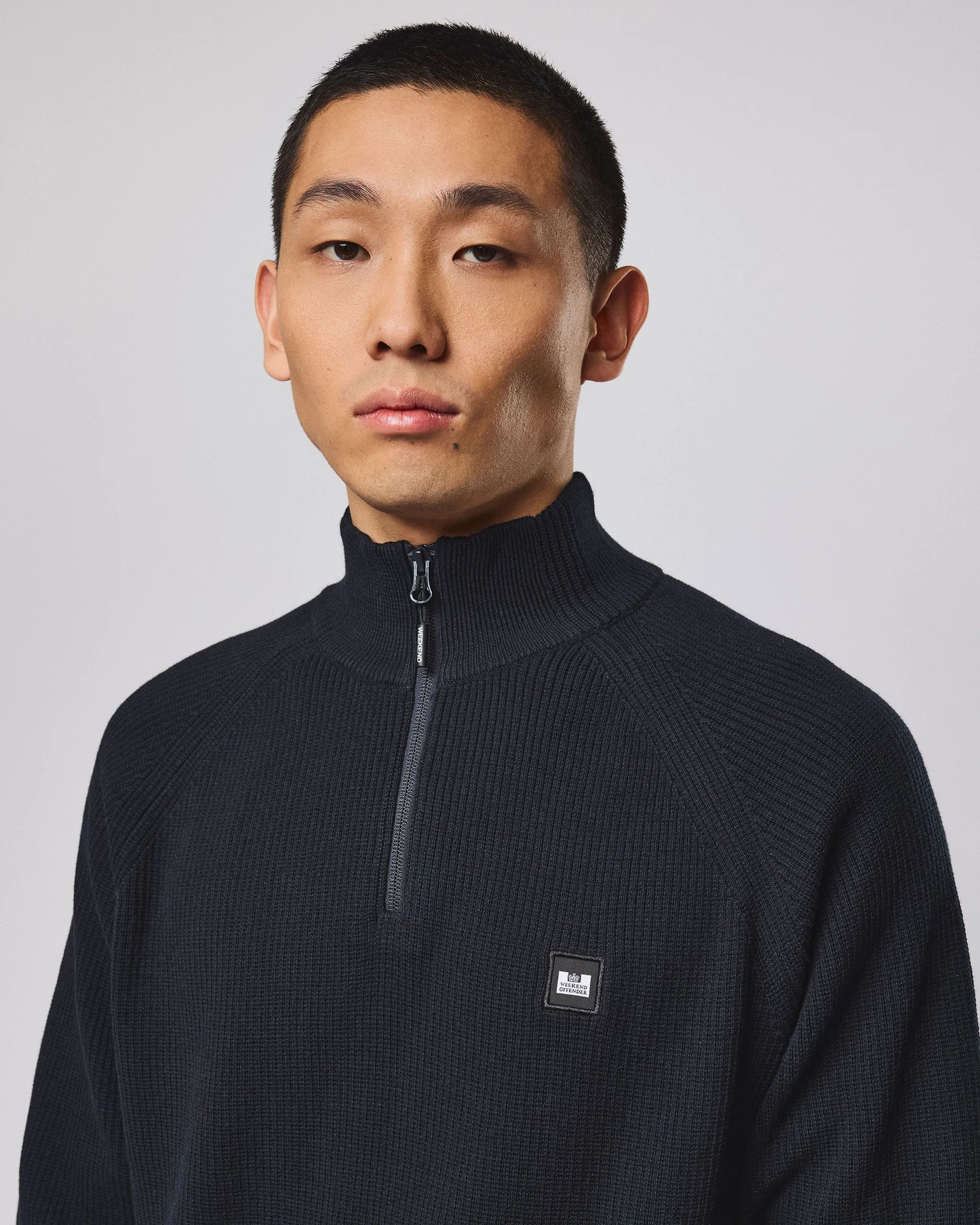 Weekend Offender Isser 1/4 Zip Jumper Navy