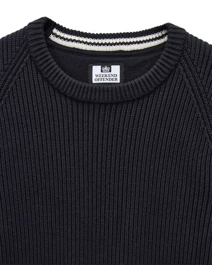 Weekend Offender Morello Rib Crew Sweater Navy