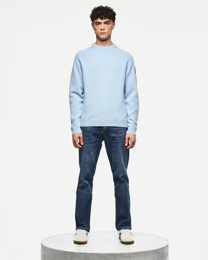 Weekend Offender Zagreb Knitted Wool Sweater Winter Sky Blue
