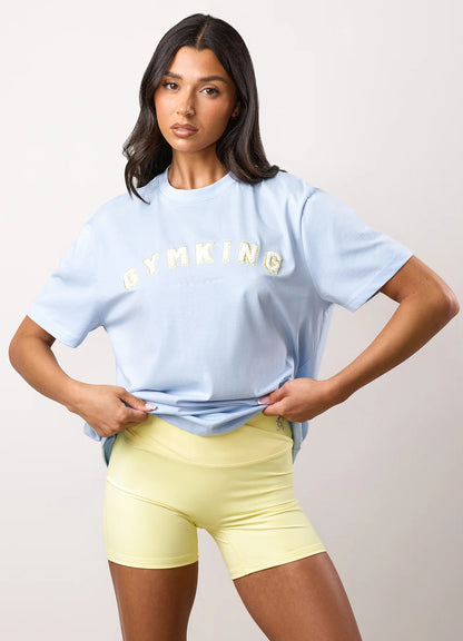 Gym King Ladies Shadow Boyfriend T-Shirt Hydrangea Blue