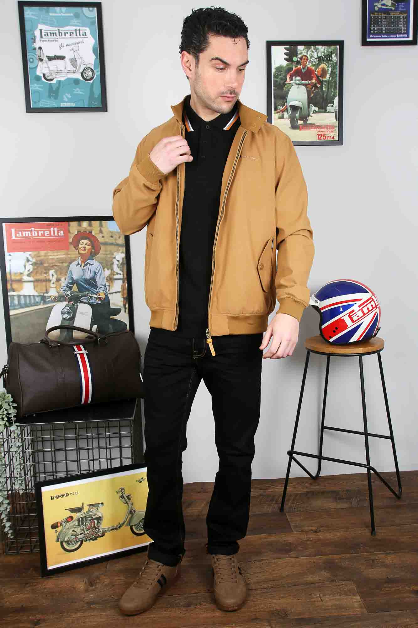 Lambretta Shower Resistant Harrington Jacket Tobacco