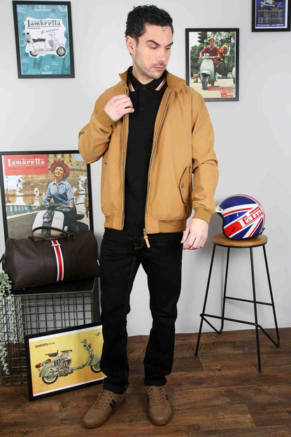 Lambretta Shower Resistant Harrington Jacket Tobacco