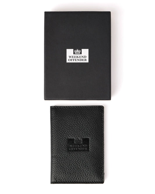 Weekend Offender Leather Passport Holder With Gift Box Black