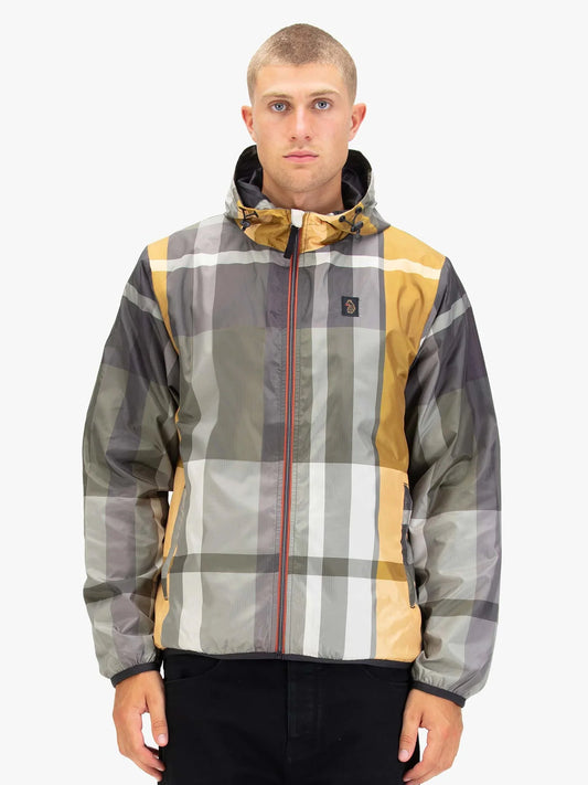 Luke 1977 Garnedd Lightweight Nylon Jacket Sage Gold Check