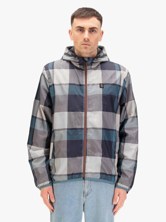 Luke 1977 Garnedd Lightweight Nylon Jacket Teal Mix Check