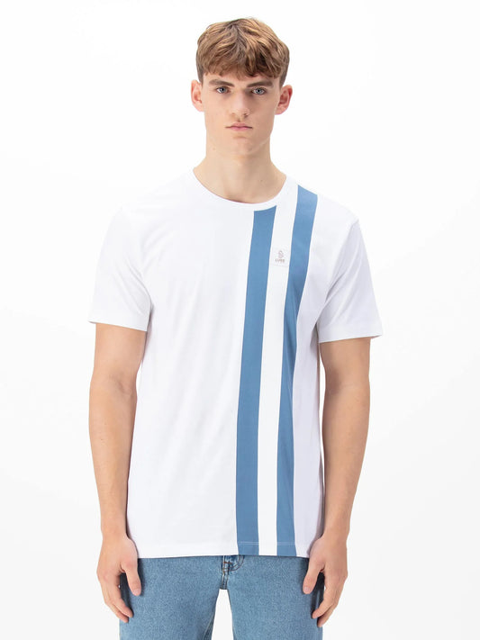 Luke 1977 Edale T-Shirt White Denim Blue