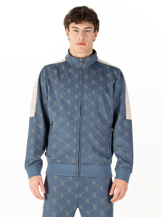 Luke 1977 Ronaldo Overprint Zip Jacket Denim Blue
