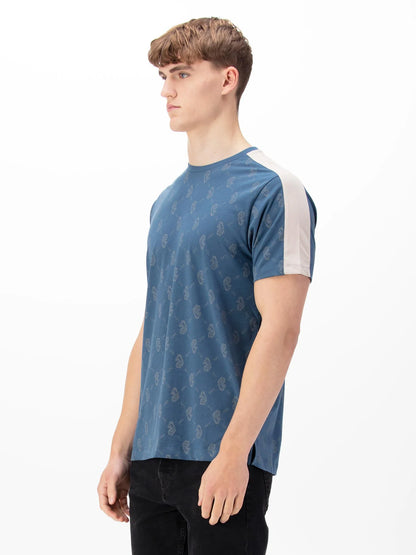 Luke 1977 Ramos Overprint T-Shirt Denim Blue