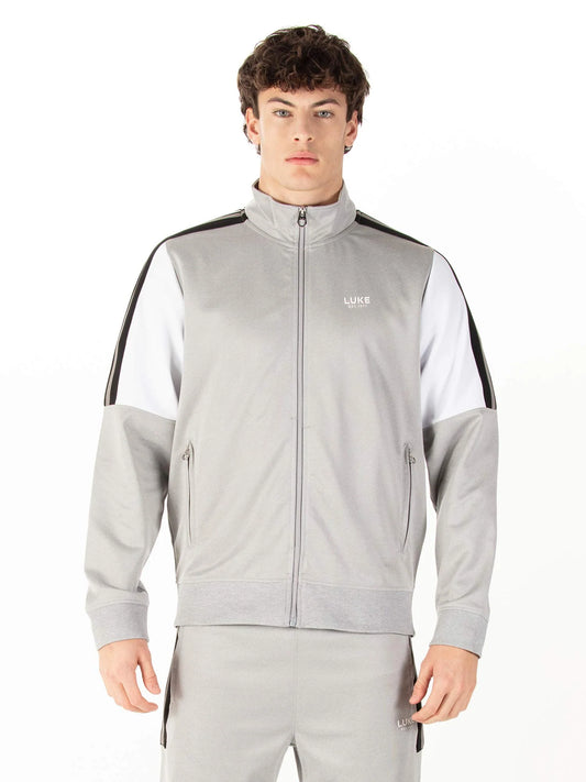 Luke 1977 Redwood Zip Through Sweat Mid Marl Grey