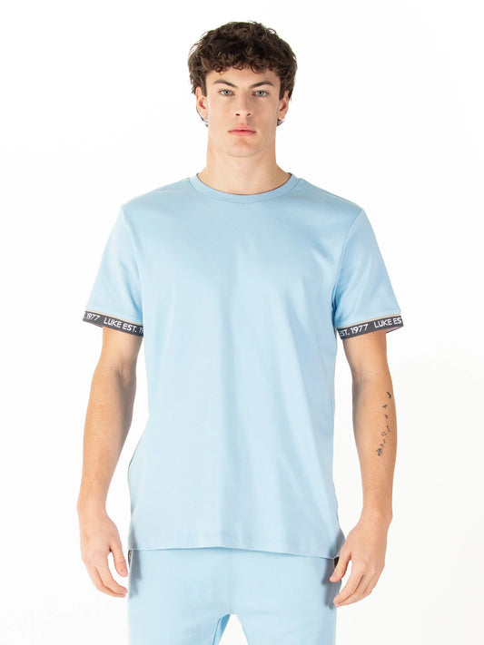 Luke 1977 Nelson Text Cuff T-Shirt Sky Blue