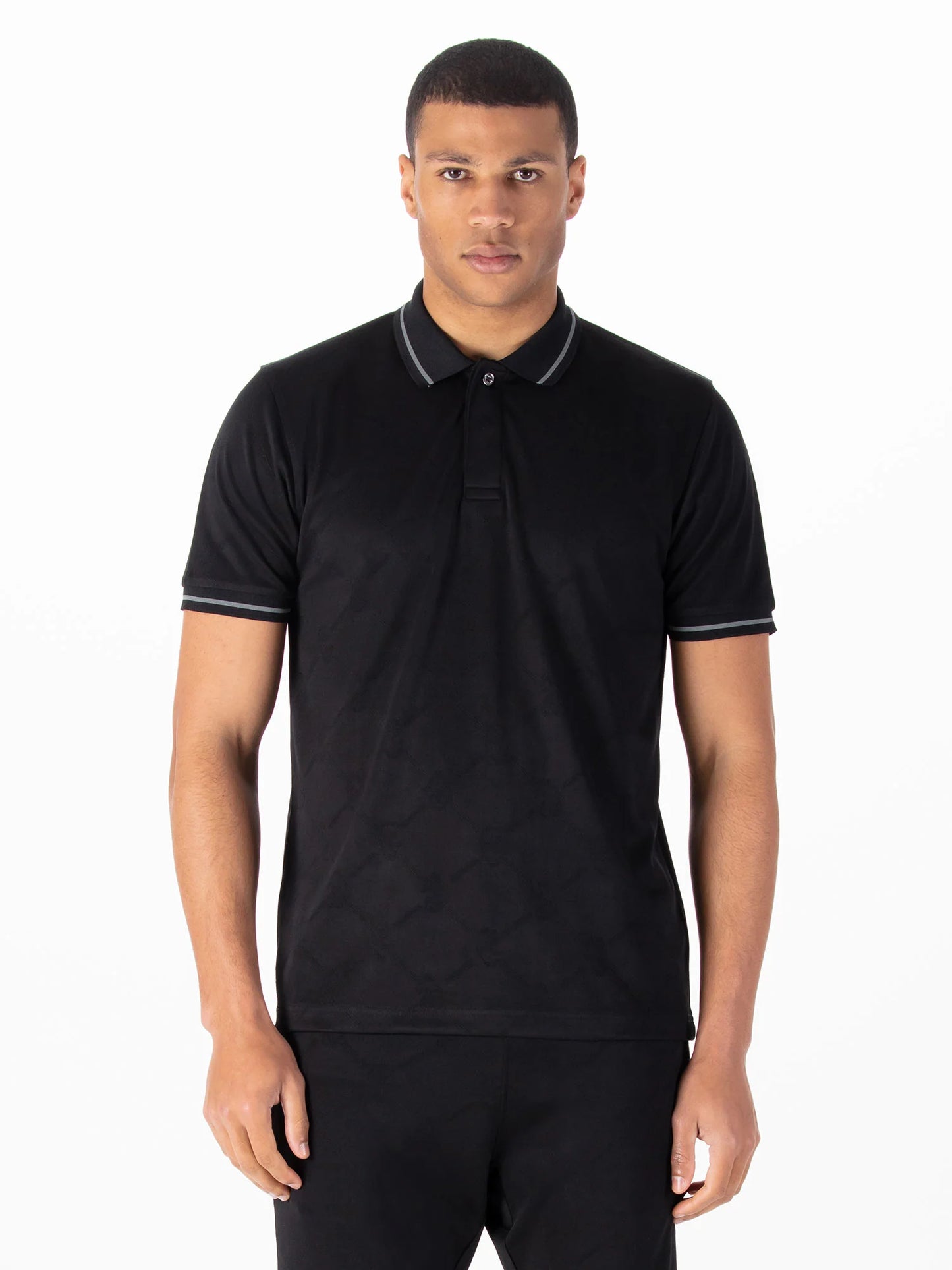 Luke 1977 Saxon Zip Neck Polo Black