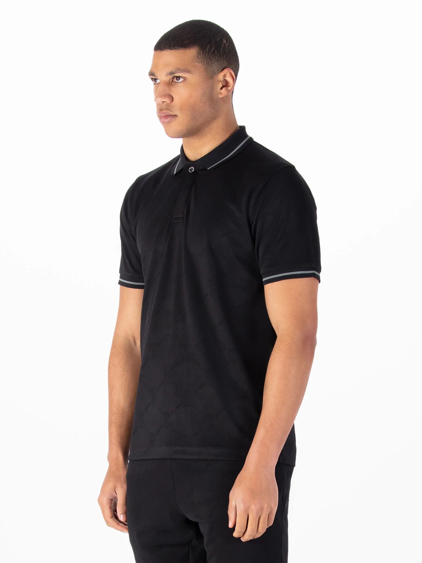 Luke 1977 Saxon Zip Neck Polo Black