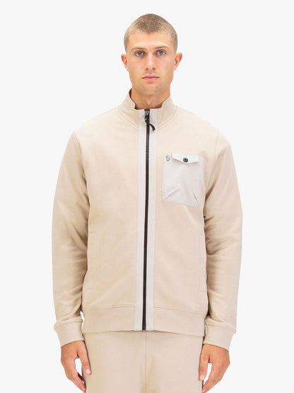 Luke 1977 Sutton 1000 Zip Through Sweatshirt Stone