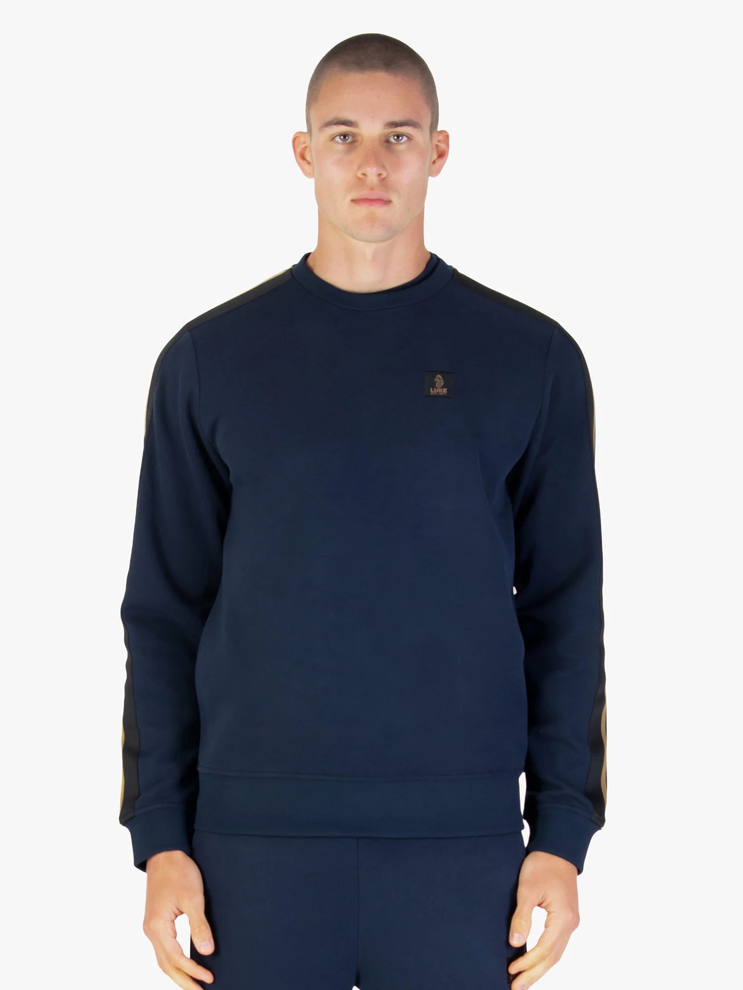 Luke 1977 Massachusetts 1000 Tape Detail Sweatshirt Dark Navy