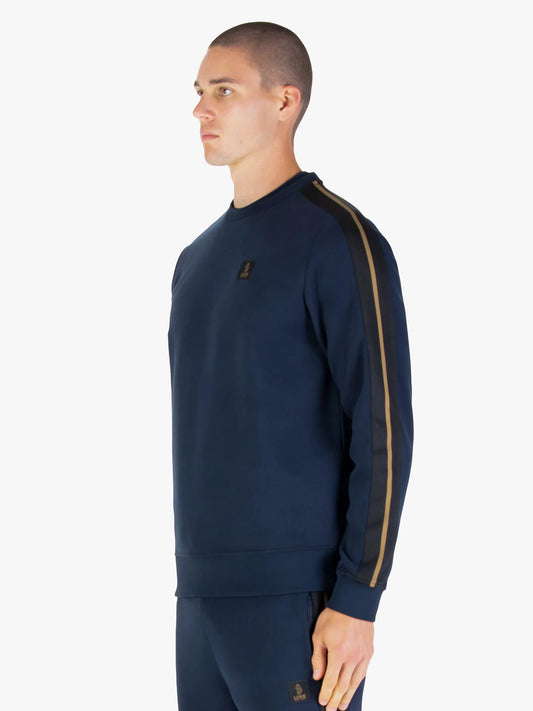 Luke 1977 Massachusetts 1000 Tape Detail Sweatshirt Dark Navy