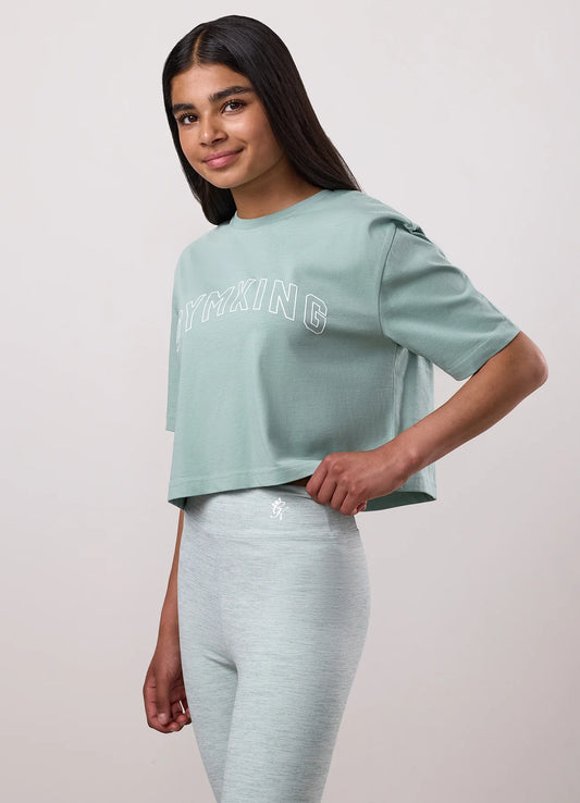 Gym King Junior Malibu Cropped T-Shirt Green Mist