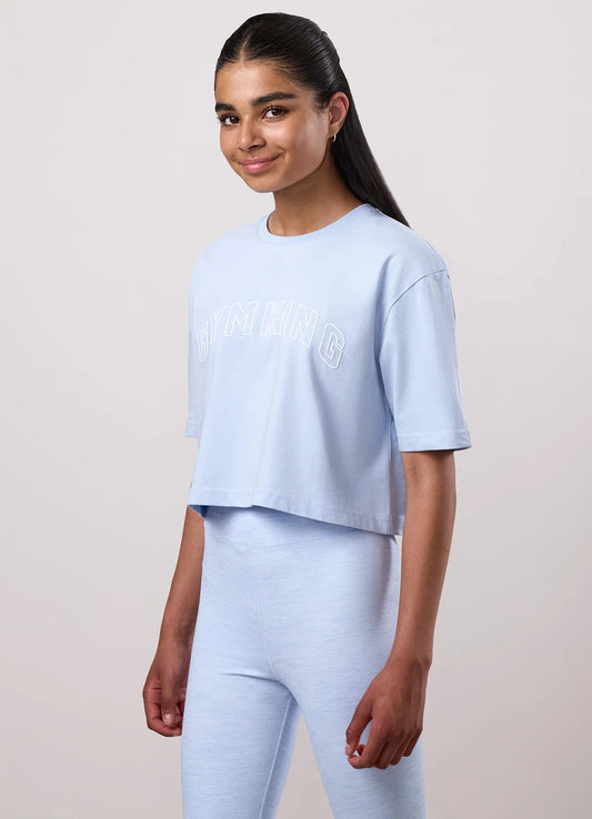 Gym King Junior Malibu Cropped T-Shirt Hydrangea Blue