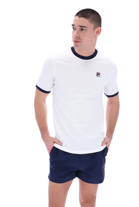 FILA Vintage Marconi Ringer T-Shirt White/Navy