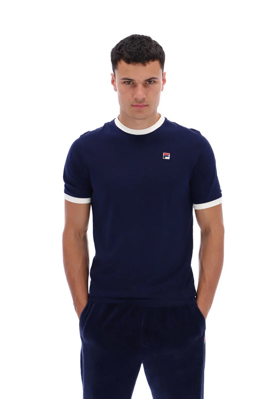 FILA Vintage Marconi Ringer T-Shirt Navy/White