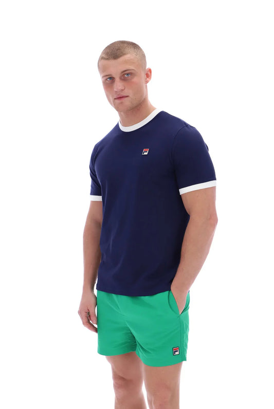 FILA Marconi Essential Ringer T-Shirt Navy/Gardenia
