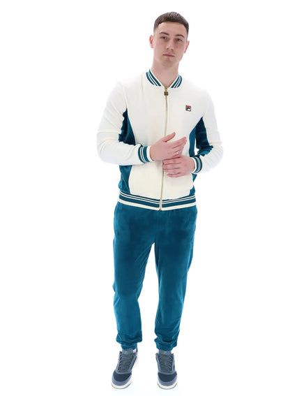 FILA Miguel Velour Track Jacket Gardenia/Deep Lagoon