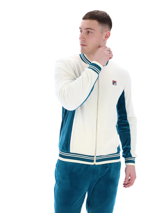 FILA Miguel Velour Track Jacket Gardenia/Deep Lagoon