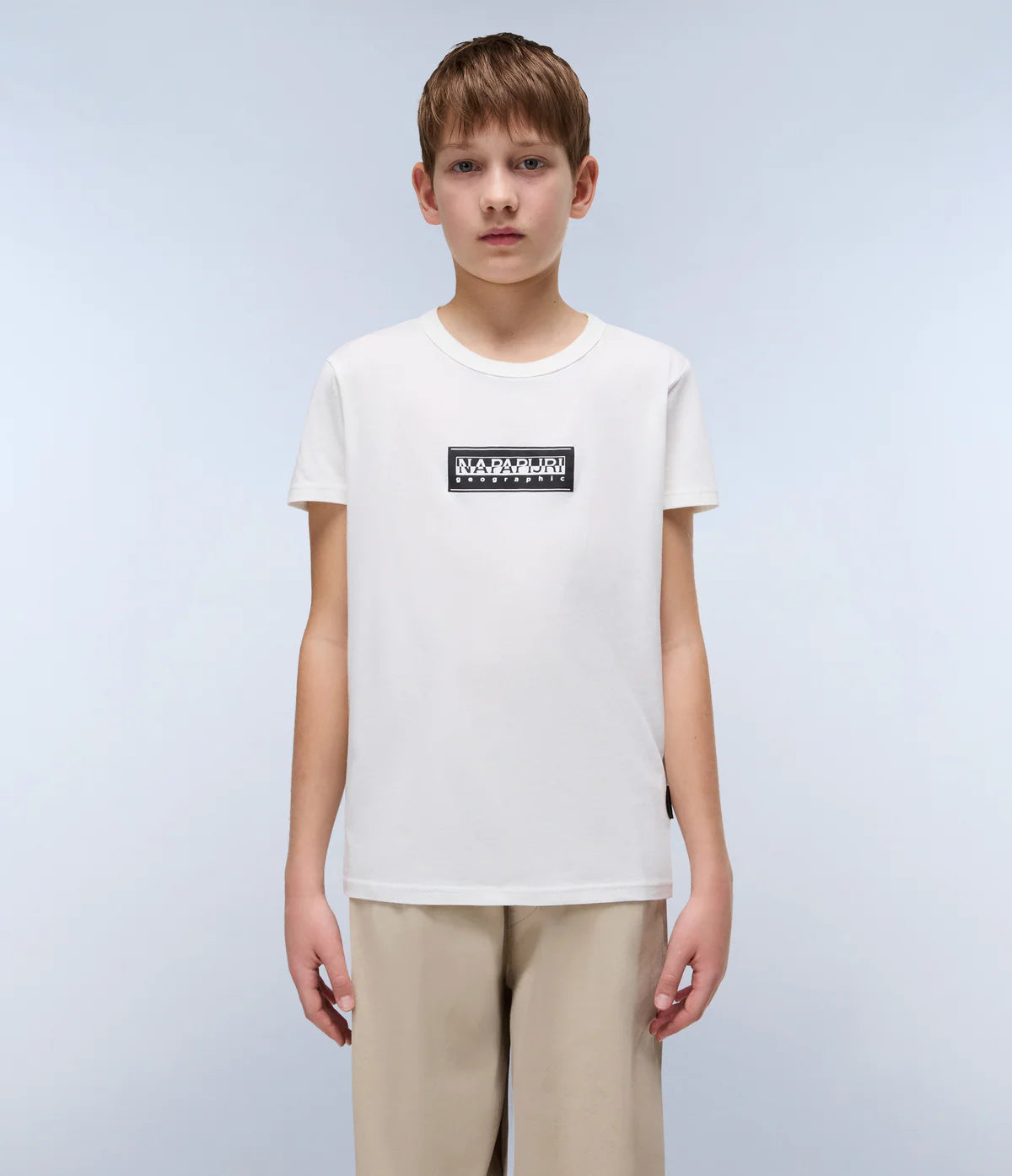 Napapijri Junior Chamois Short Sleeve T-Shirt White Heron