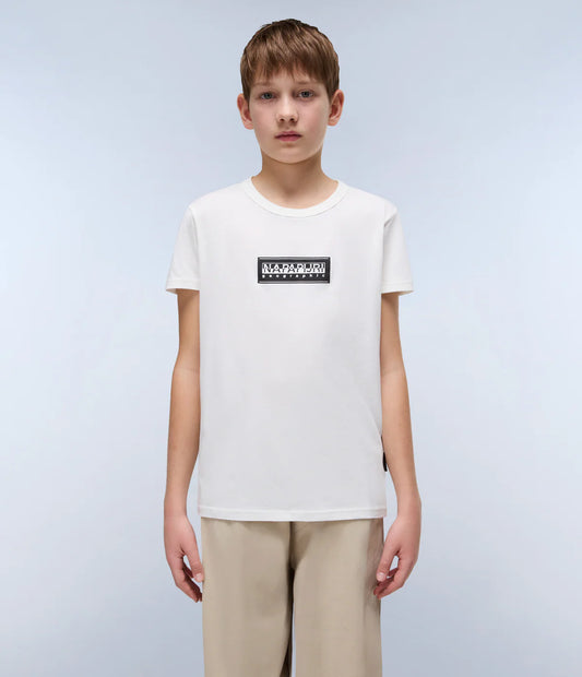 Napapijri Junior Chamois Short Sleeve T-Shirt White Heron