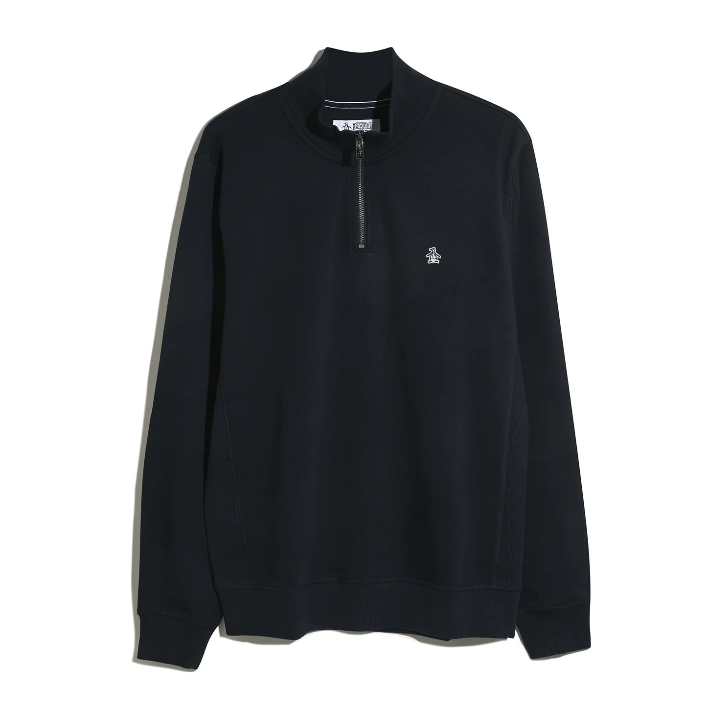 Original Penguin Sticker Pete Quarter Zip Sweatshirt Dark Sapphire