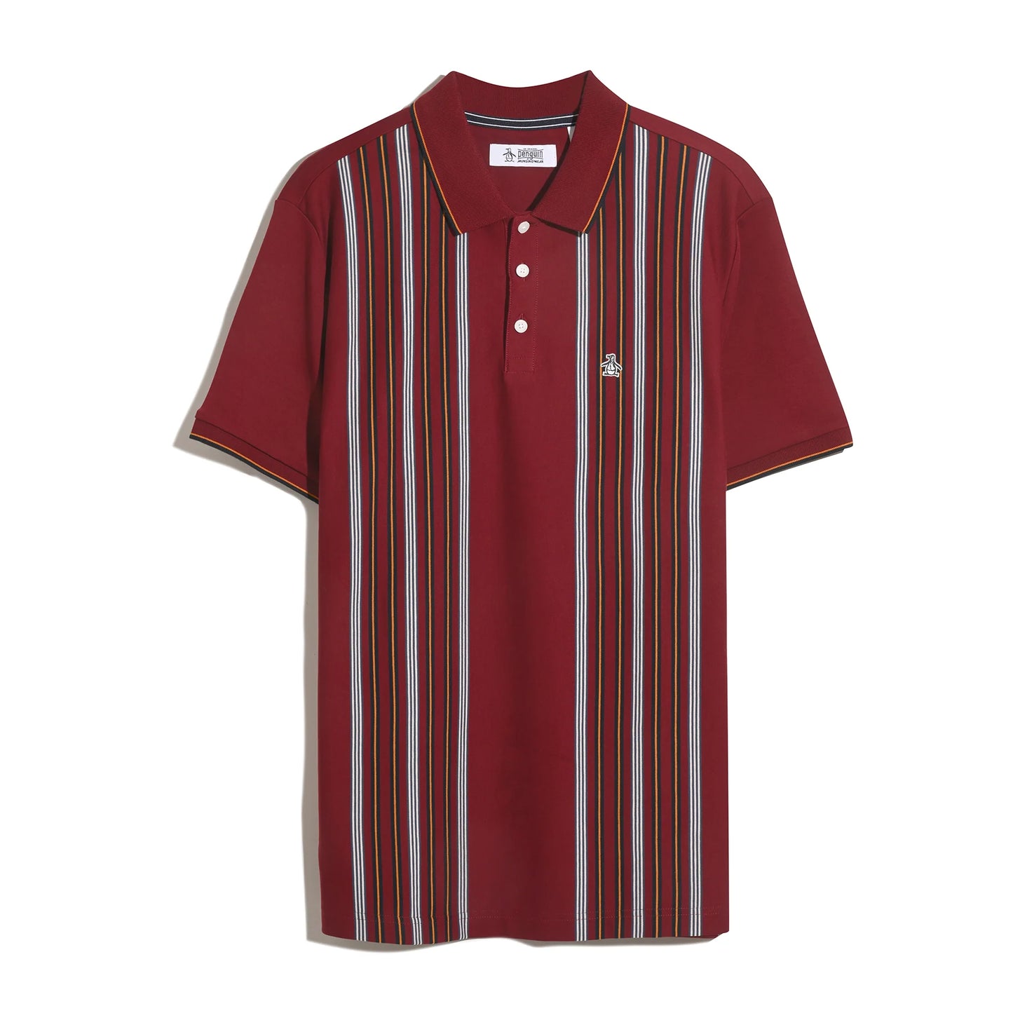 Original Penguin Interlock Vertical Stripe Polo Shirt Cabernet