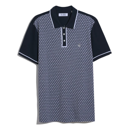Original Penguin Diamond Jacquard Front Interlock Polo Shirt Dark Sapphire