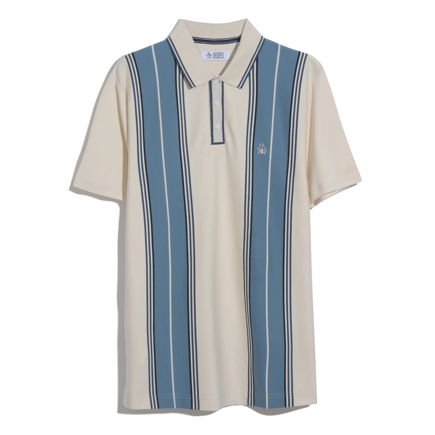 Original Penguin Jacquard Vertical Stripe Polo Shirt Birch