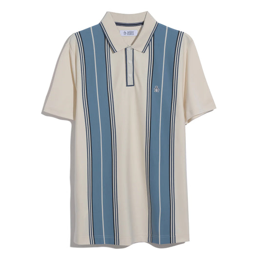 Original Penguin Jacquard Vertical Stripe Polo Shirt Birch