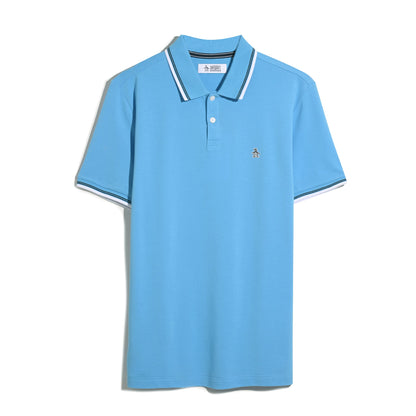 Original Penguin Pique Sticker Pete Tipped Polo Shirt Bonnie Blue