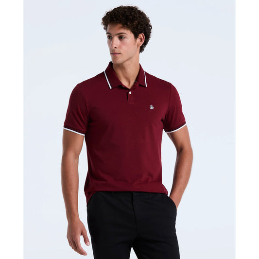 Original Penguin Pique Sticker Pete Tipped Polo Shirt Cabernet