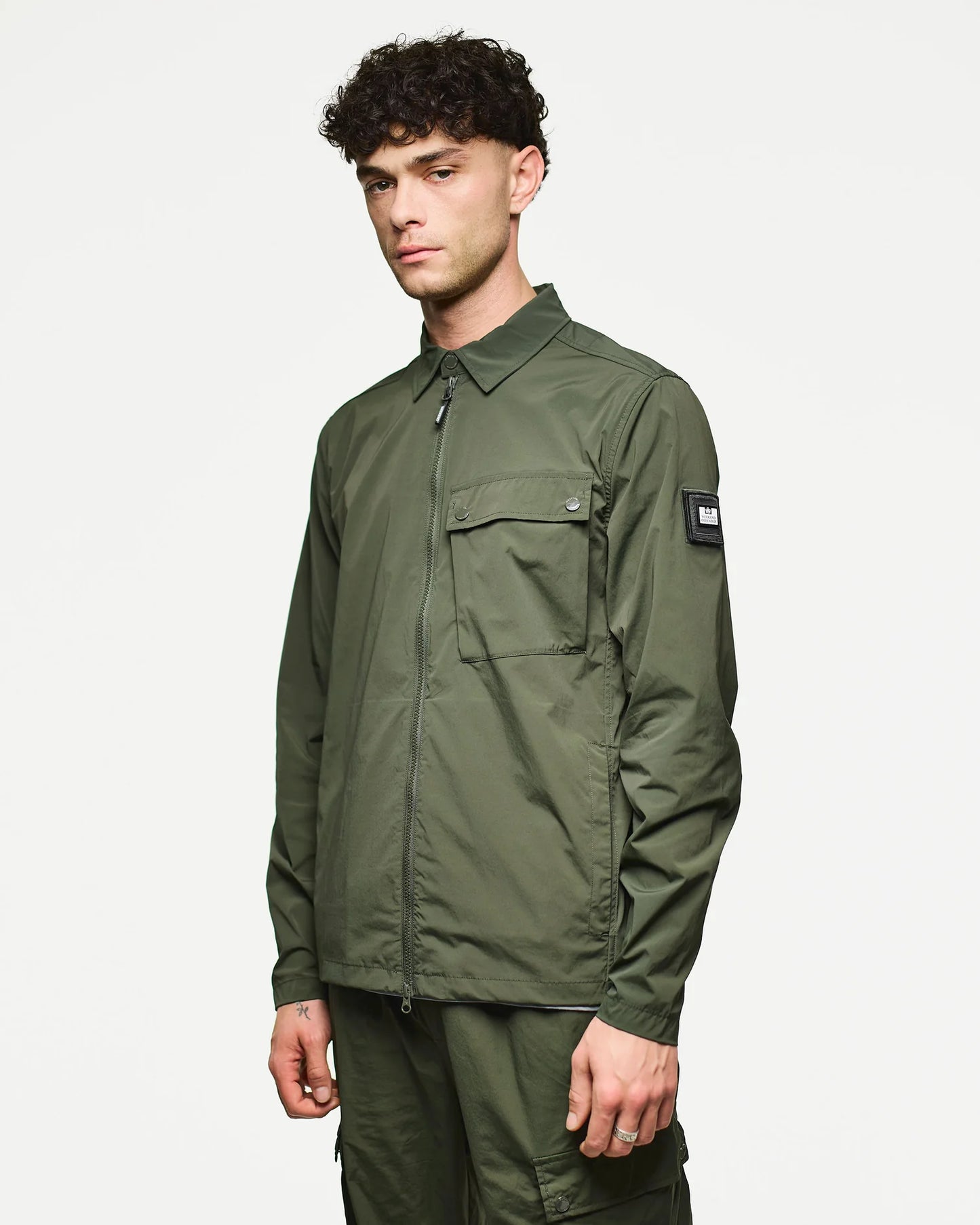 Weekend Offender Southbank Technical Overshirt Black Forest Green