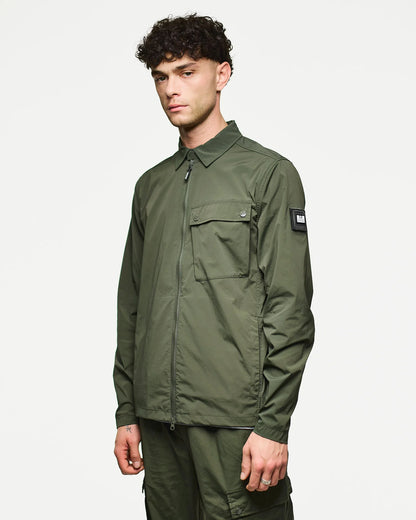 Weekend Offender Southbank Technical Overshirt Black Forest Green