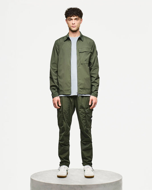 Weekend Offender Southbank Technical Overshirt Black Forest Green