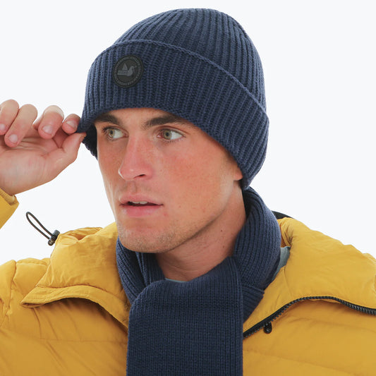 Peaceful Hooligan Ribbed Beanie Navy