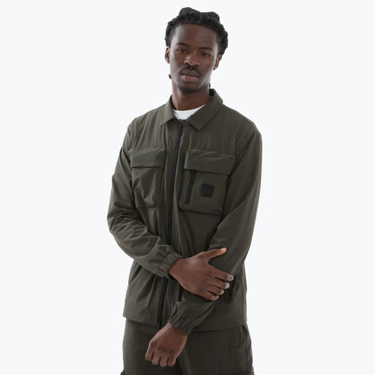 Peaceful Hooligan Hawthorn Overshirt Dark Khaki
