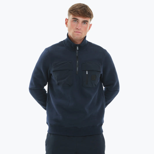 Peaceful Hooligan Altman 1/4 Zip Sweatshirt Navy