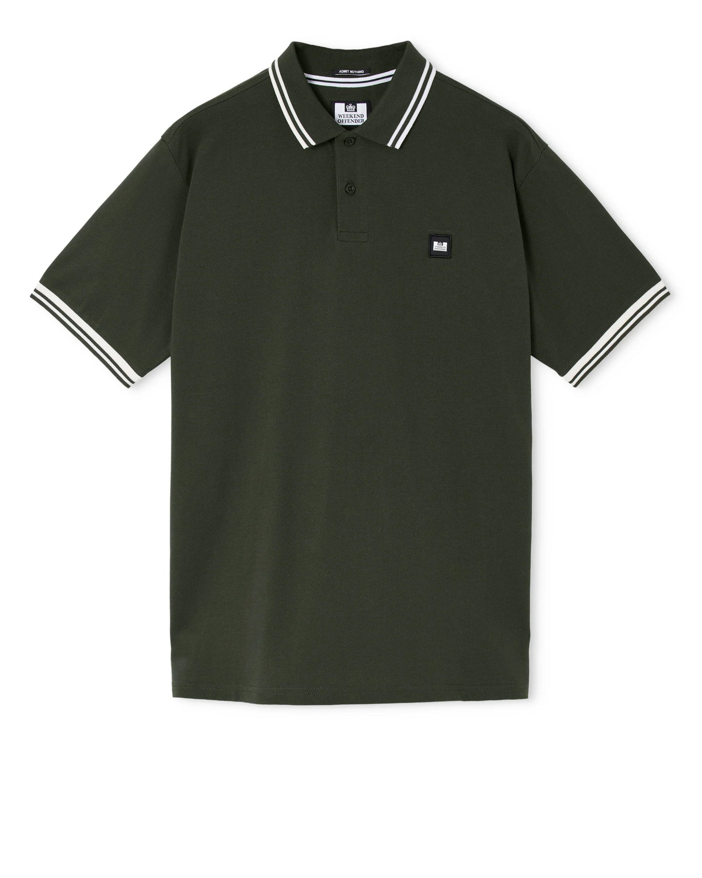 Weekend Offender Plus Size Levanto Tipped Polo Shirt Black Forest Green/Ghost